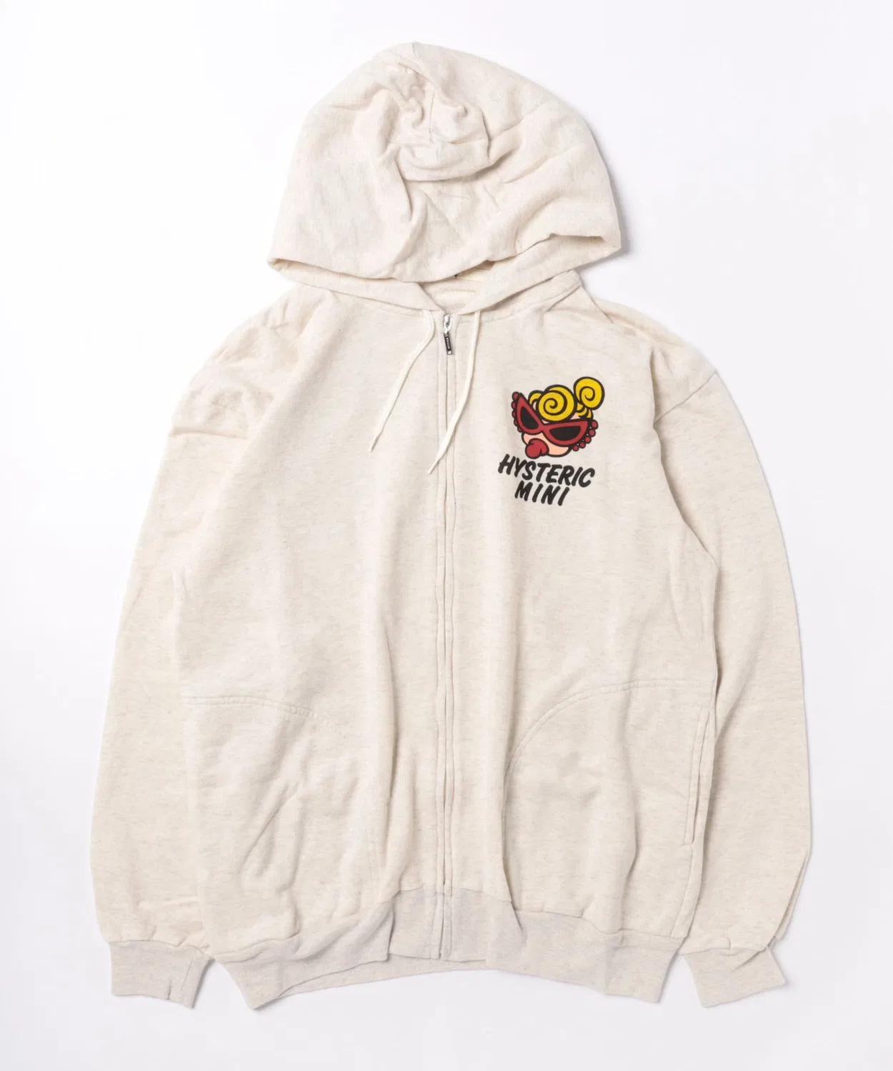 Детский худи с принтом MINI FACE WITH SPEECH BALLOON HYSTERIC MINI, Light Grey