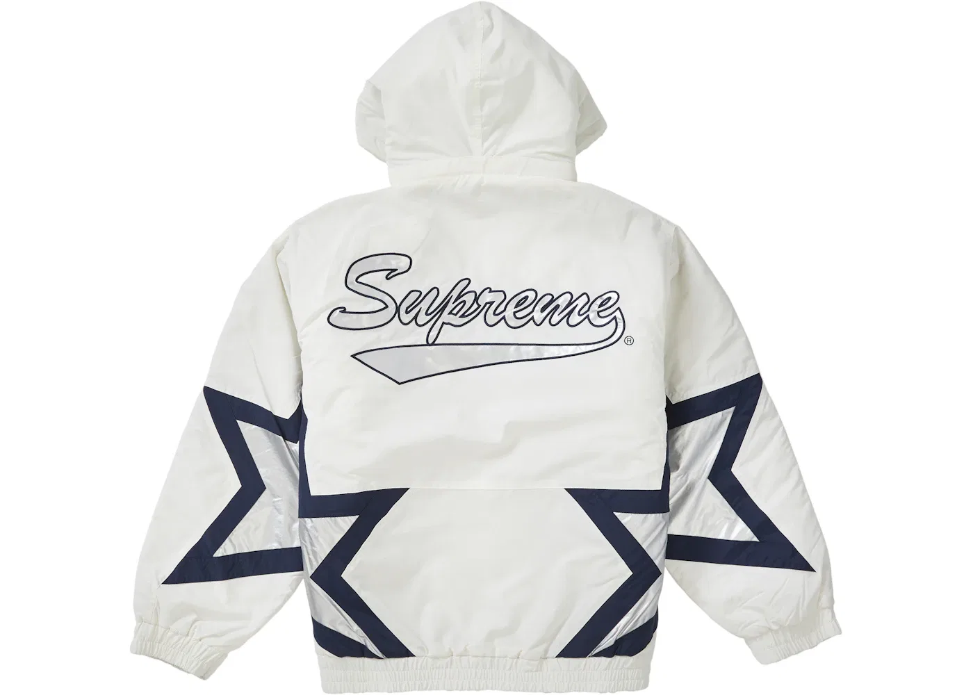 Мужская пуховая куртка Supreme Stars Puffy Jacket, White — фото 2