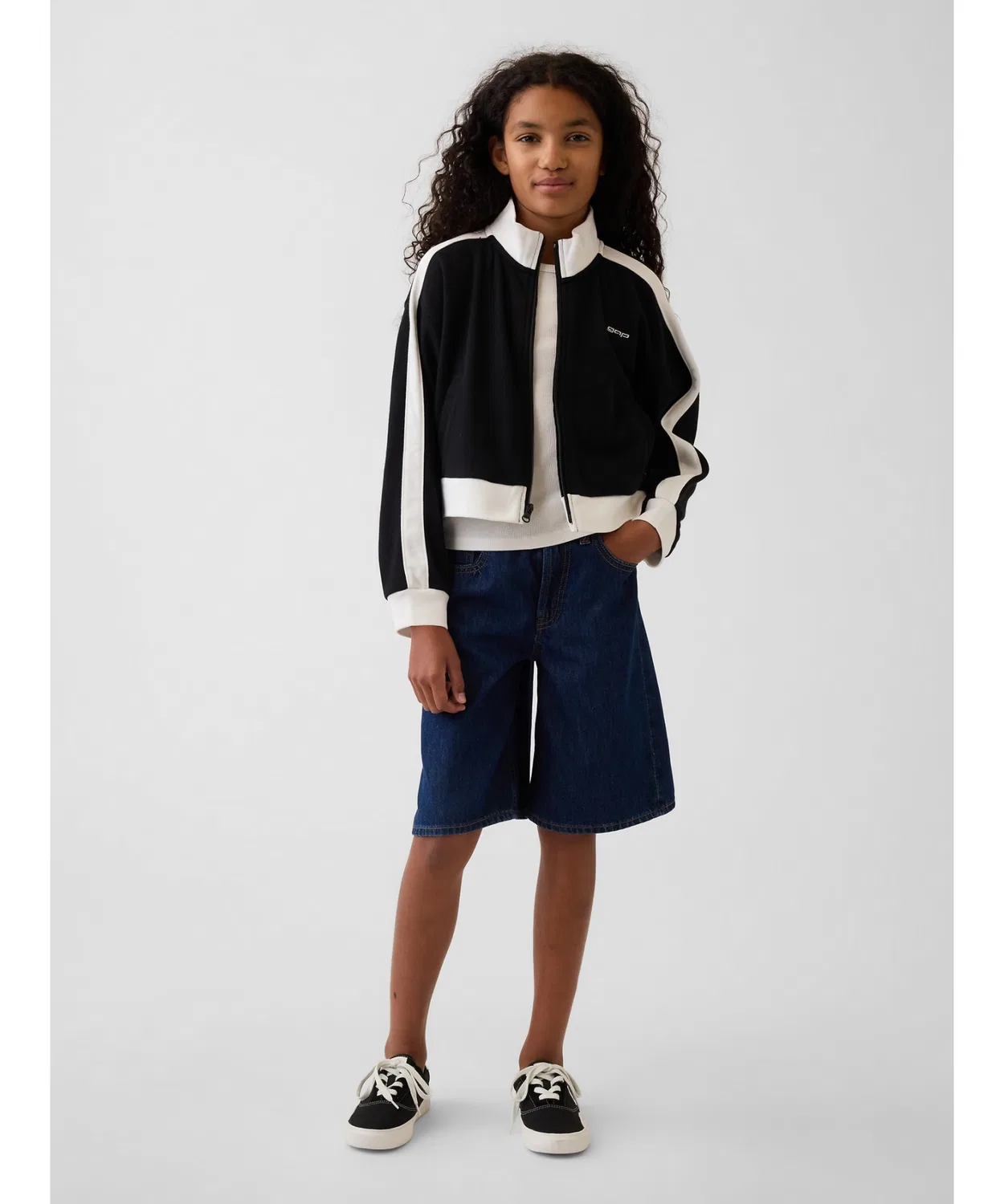 Детская кофта с молнией, с длинным рукавом из футера GAP, Off White — фото 4