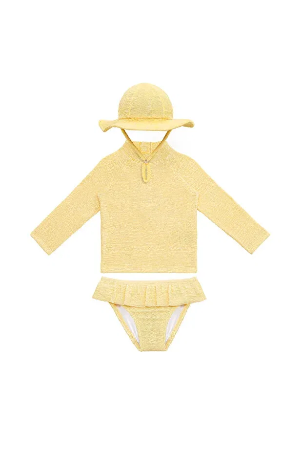 Детский купальный костюм для девочек с длинным рукавом Sand Mother, Butter Yellow