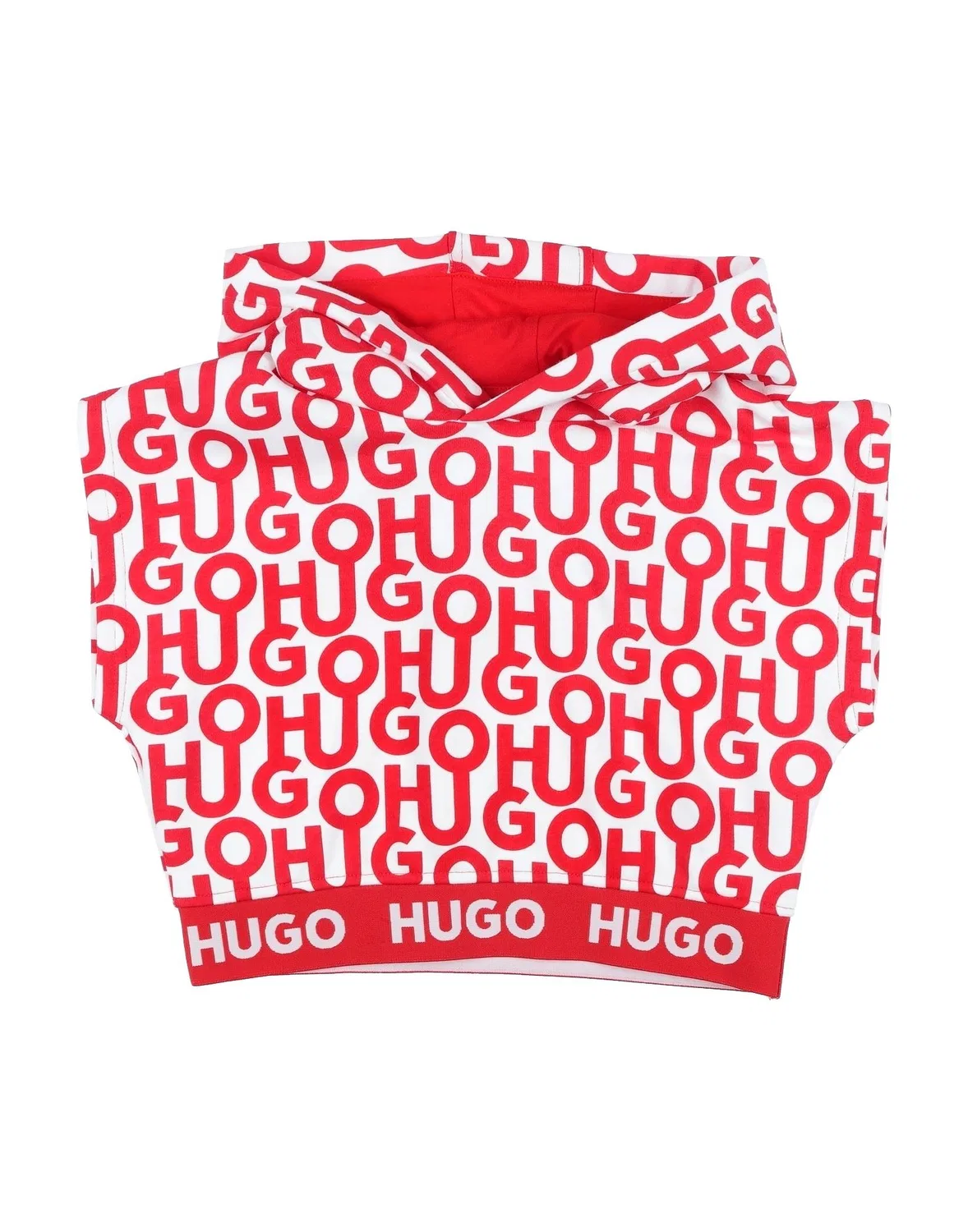 Детский свитшот для девочек без рукавов с капюшоном Hugo Boss, белый