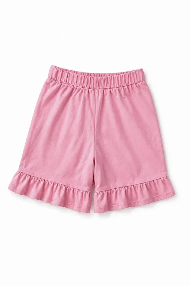 Детские шорты для девочек хлопковые Basic Perendi, Ş. Pink-Blue — фото 2