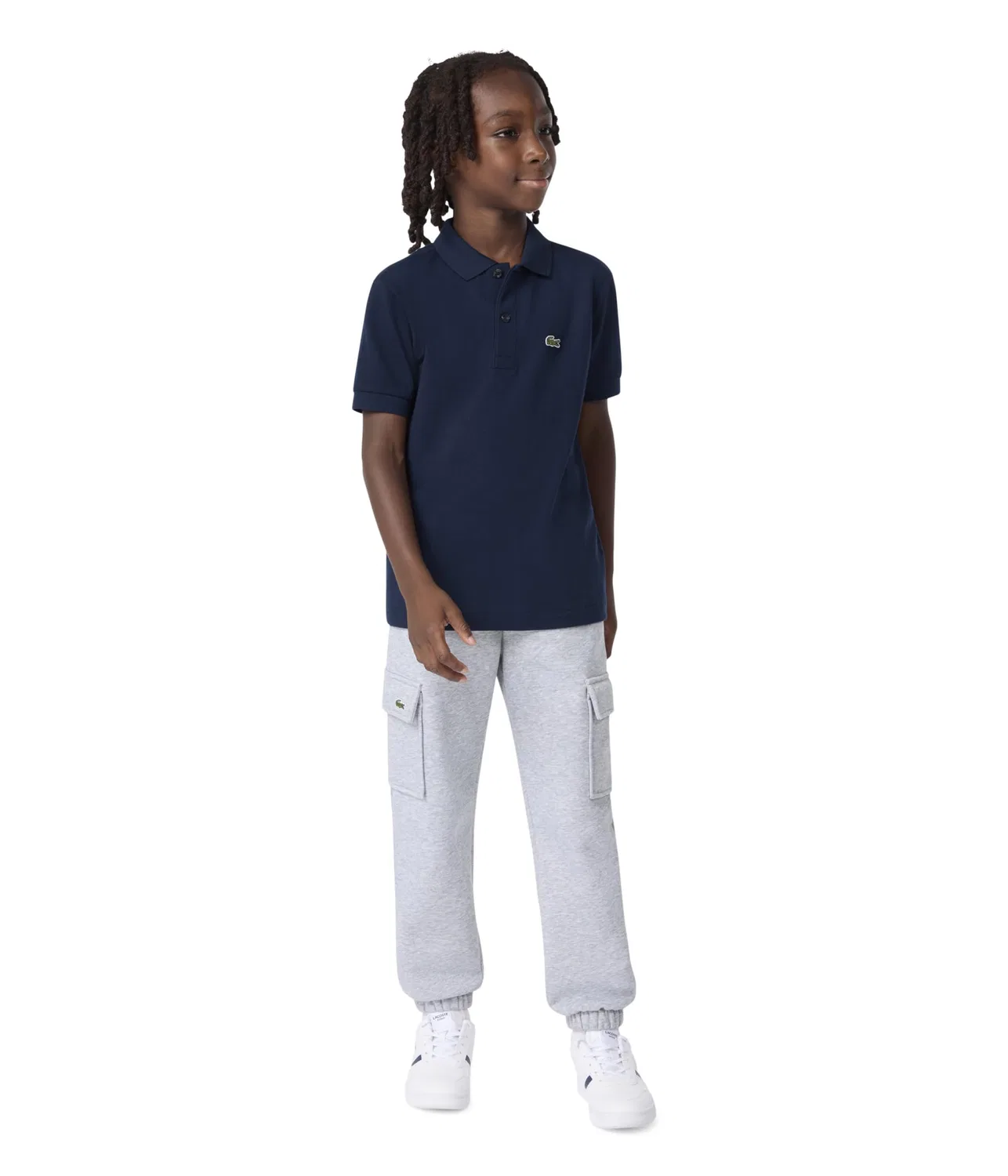 Монохромная рубашка поло из пике Lacoste Kids, Marine — фото 4