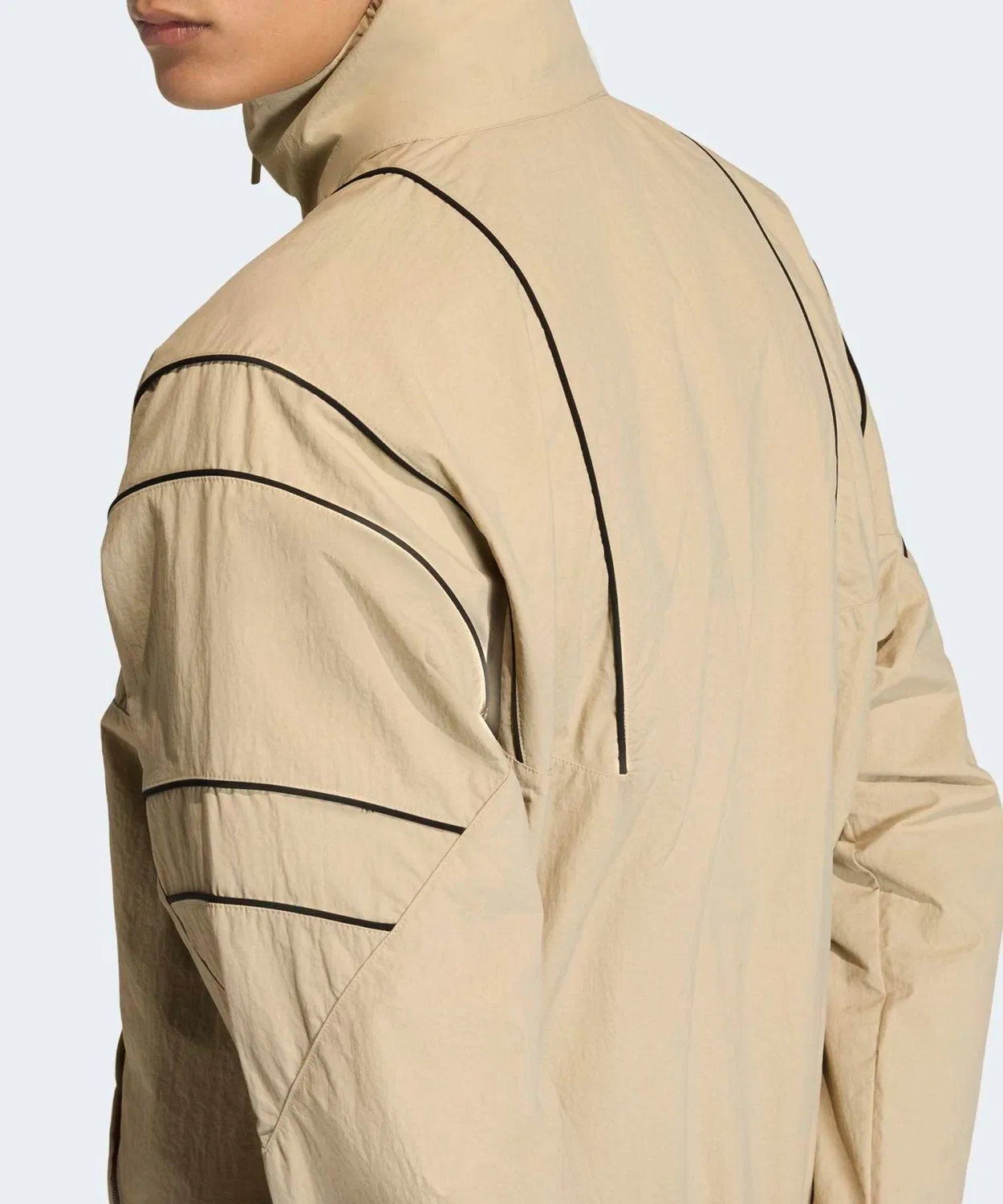 Мужское/Женское худи-трак-топ с высоким воротником Adidas Originals, Beige — фото 4