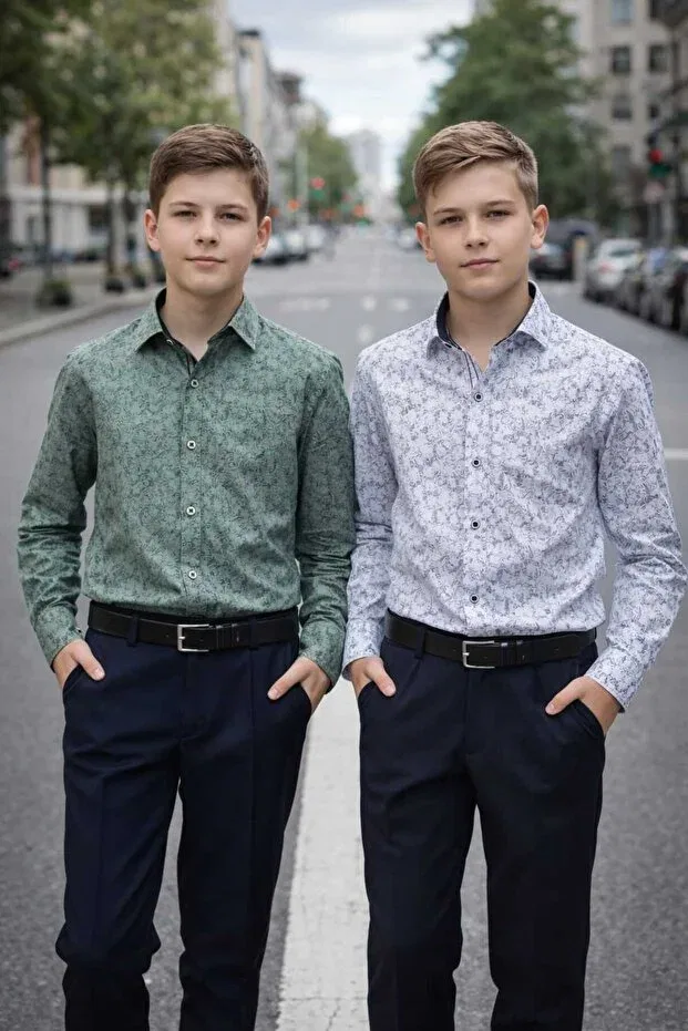 Детская рубашка для мальчиков с длинным рукавом Gs Tekstil, Turquoise