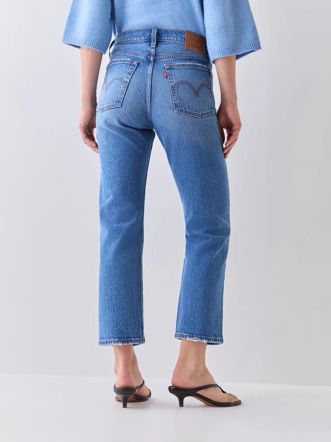 Джинсы прямые Wedgie High Waisted Levi's, Mid Blue Denim — фото 3