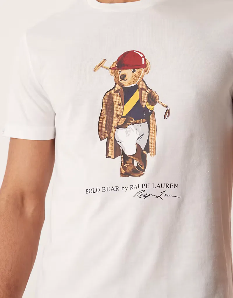 Футболка с принтом на груди society polo bear Polo Ralph Lauren, белый — фото 4