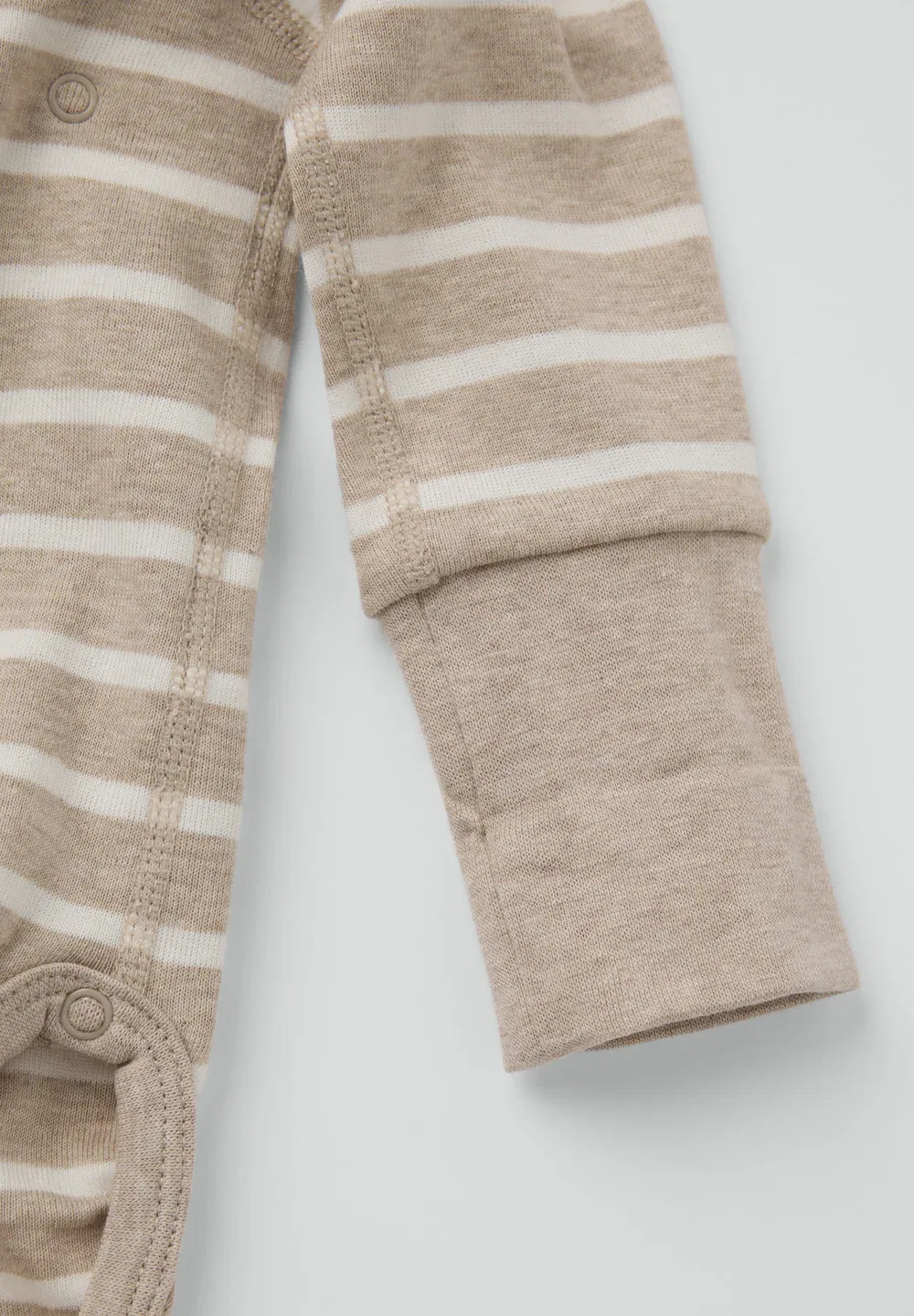 Удобный полосатый боди-накидка унисекс - боди Polarn O. Pyret, Beige Melange — фото 2