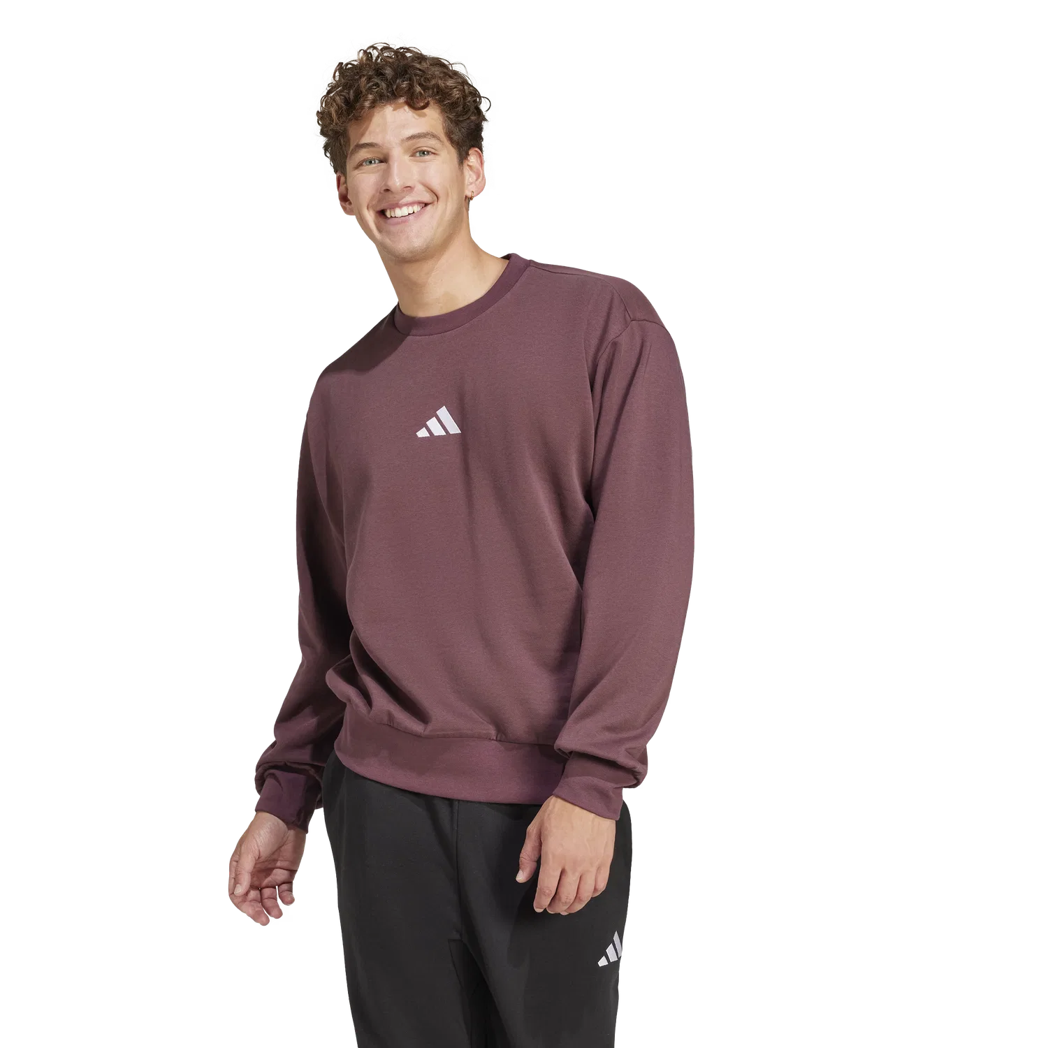 Мужская толстовка с круглым вырезом Adidas, цвет Aubergine — фото 2