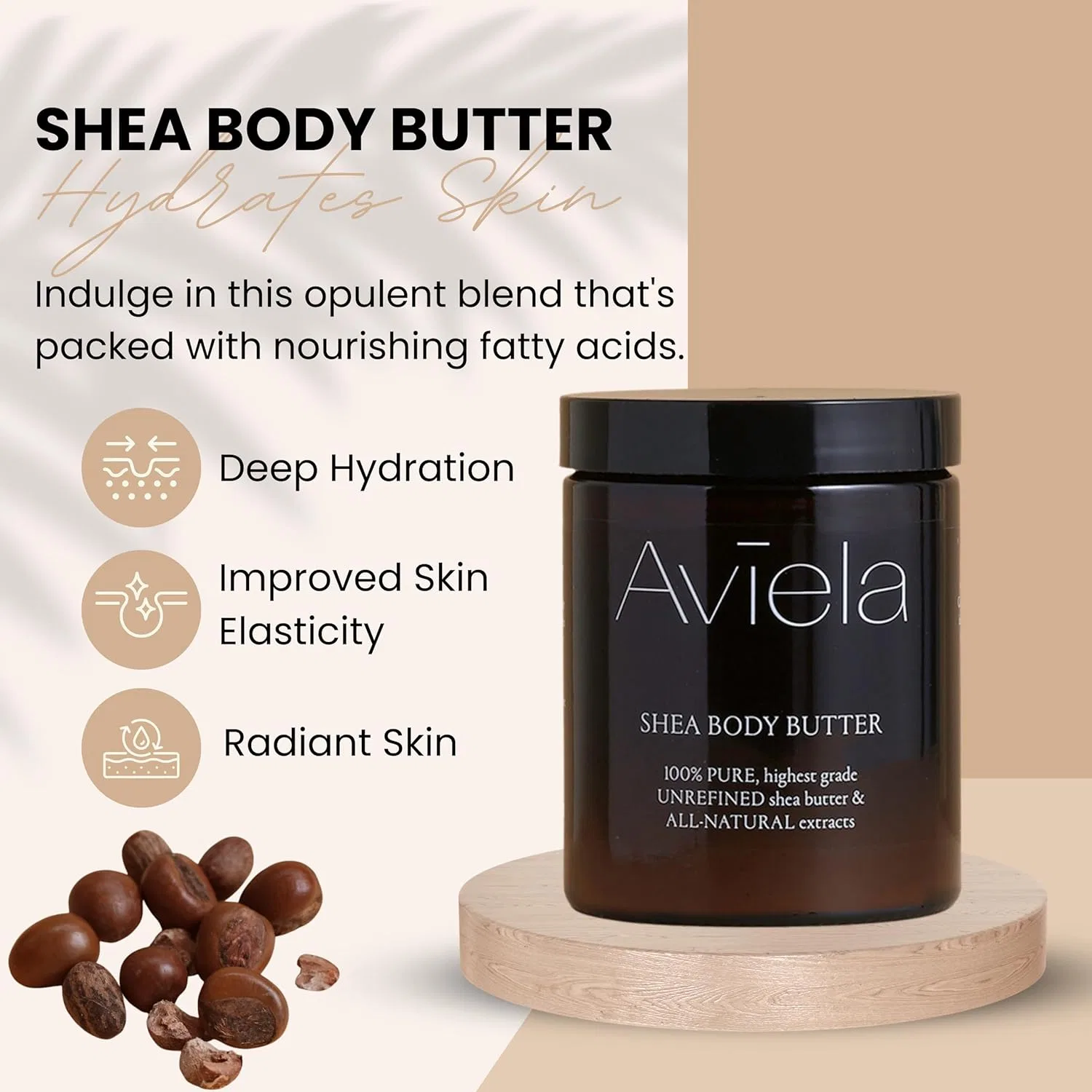Aviela Авьела Ши-масло для тела Hint of Vanilla, 180 мл — фото 2