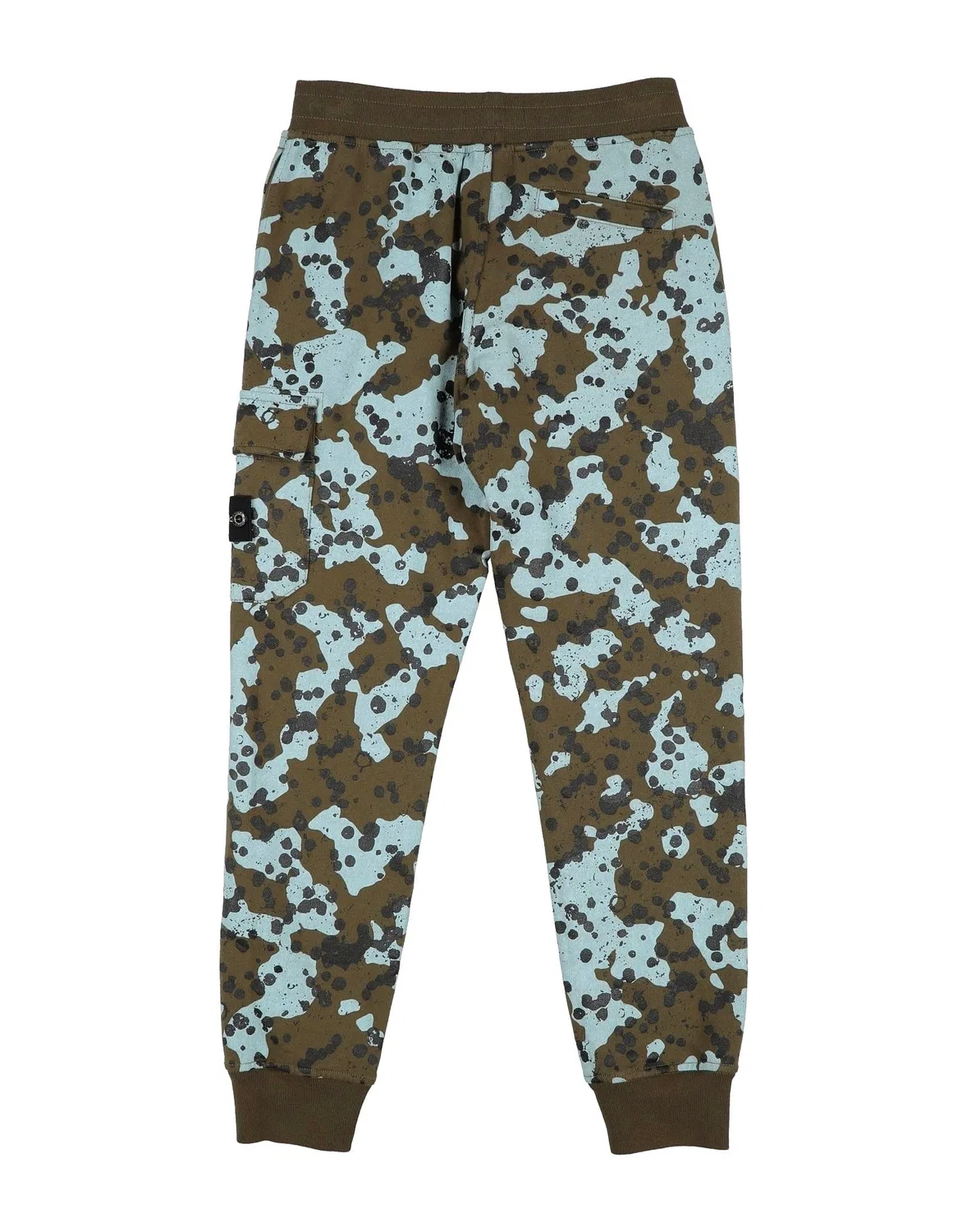 Детские штаны для мальчиков на флисе с камуфляжным принтом Stone Island Junior, темно-зеленый — фото 2