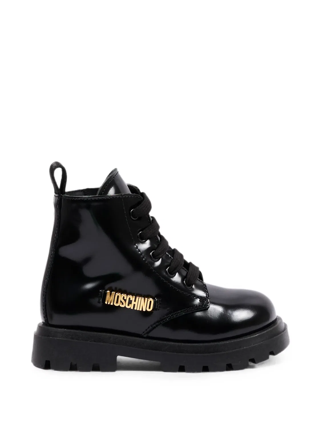 Moschino Ботинки на шнуровке, кожаные, черный