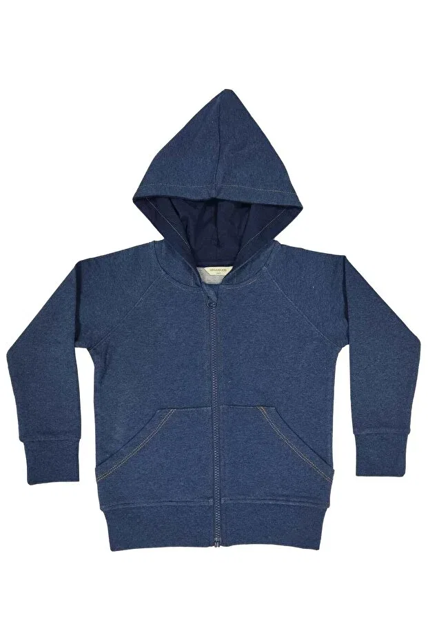 Детское худи для девочек с длинным рукавом Organickid, Navy Blue