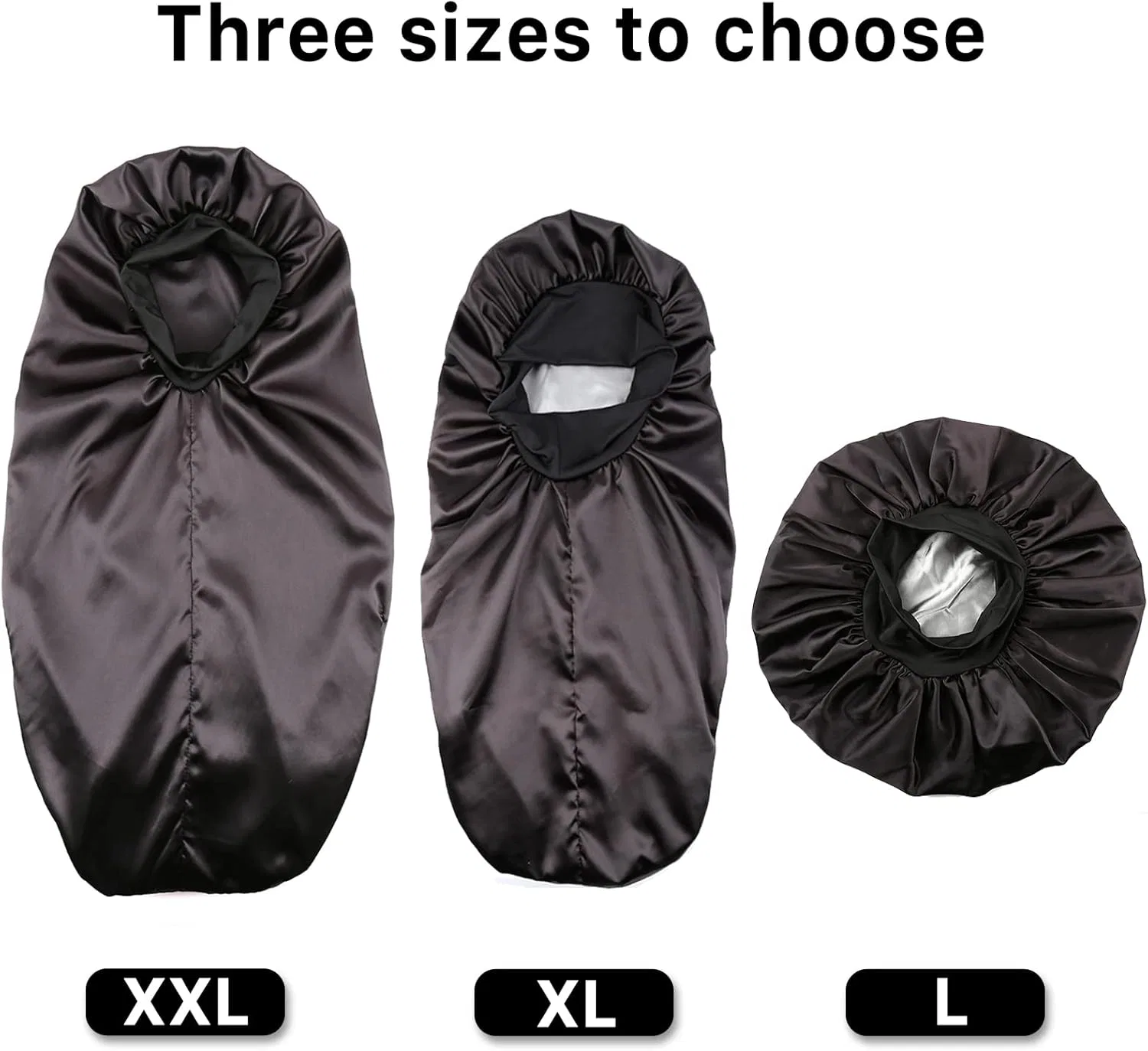 Шапочка для душа Satin Hair, двойной слой, 2XL, Black Sent Hair — фото 3