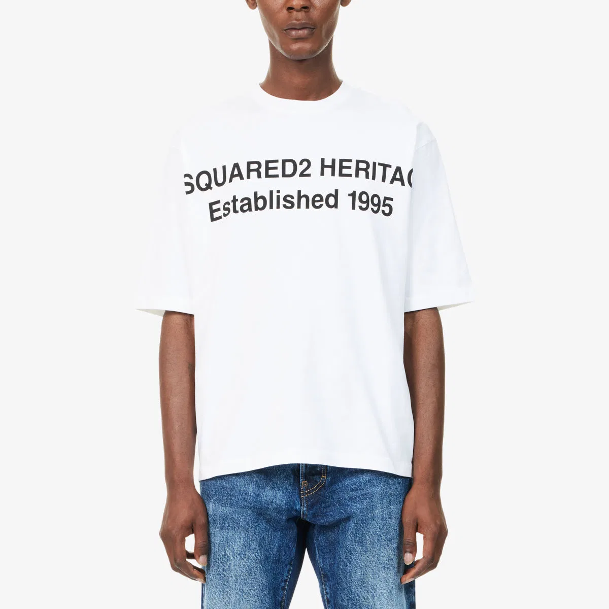 Хлопковая футболка оверсайз в стиле «Наследие» Dsquared2, белый — фото 3
