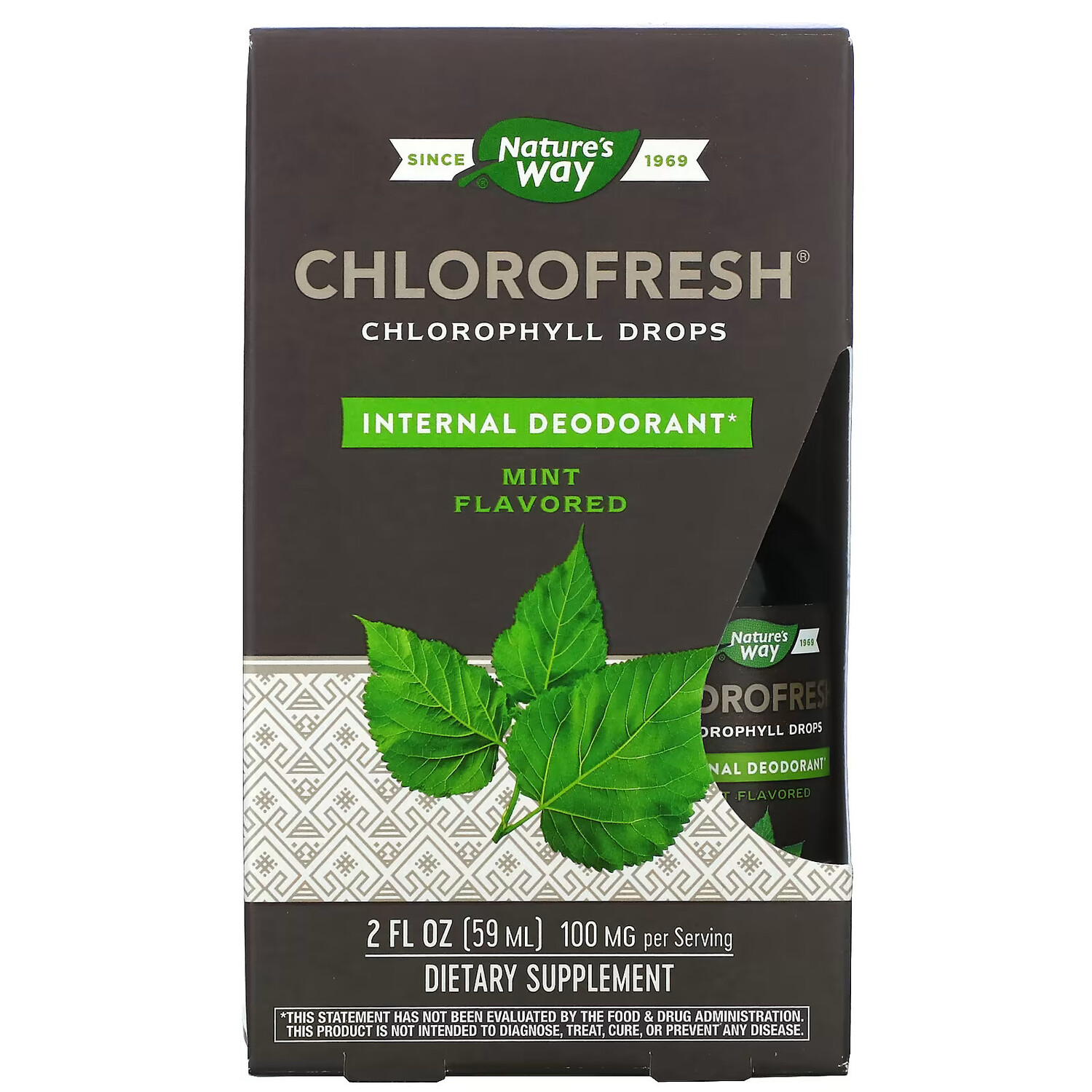 

Nature's Way, Chlorofresh, капли с хлорофиллом, мята, 59 мл (2 жидк. Унции)