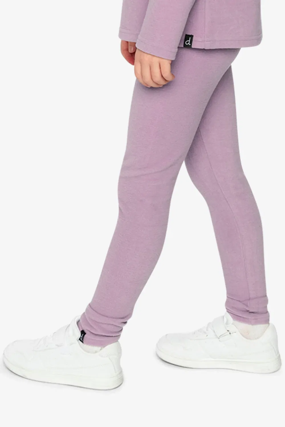 Детские леггинсы из рубчика с эластичным поясом Baby Rib Leggings Deux par Deux, фиолетовый — фото 3