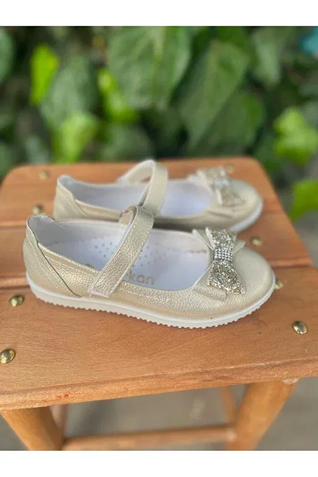 Детские балетки для девочек с пайетками Princess Findify Store, Gold — фото 4