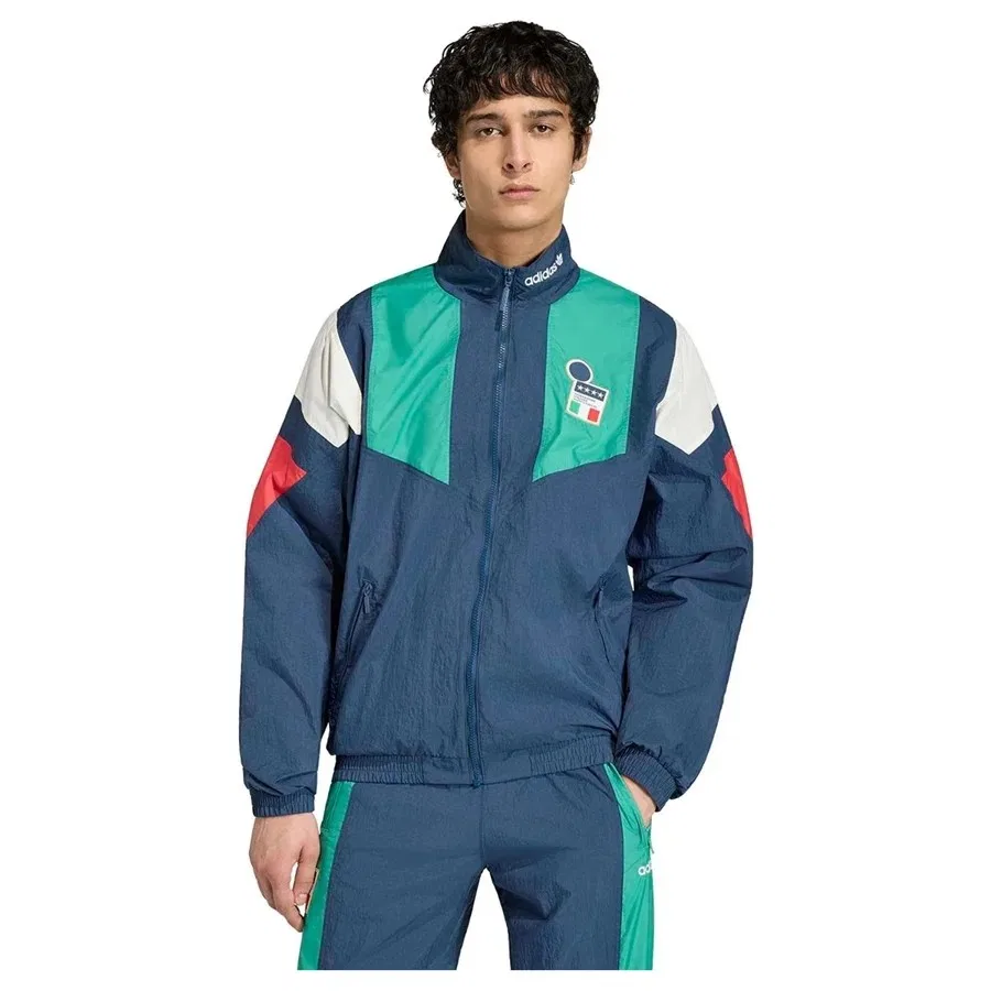 Мужская куртка-худи с длинным рукавом FIGC EQT TT adidas, Синий — фото 2