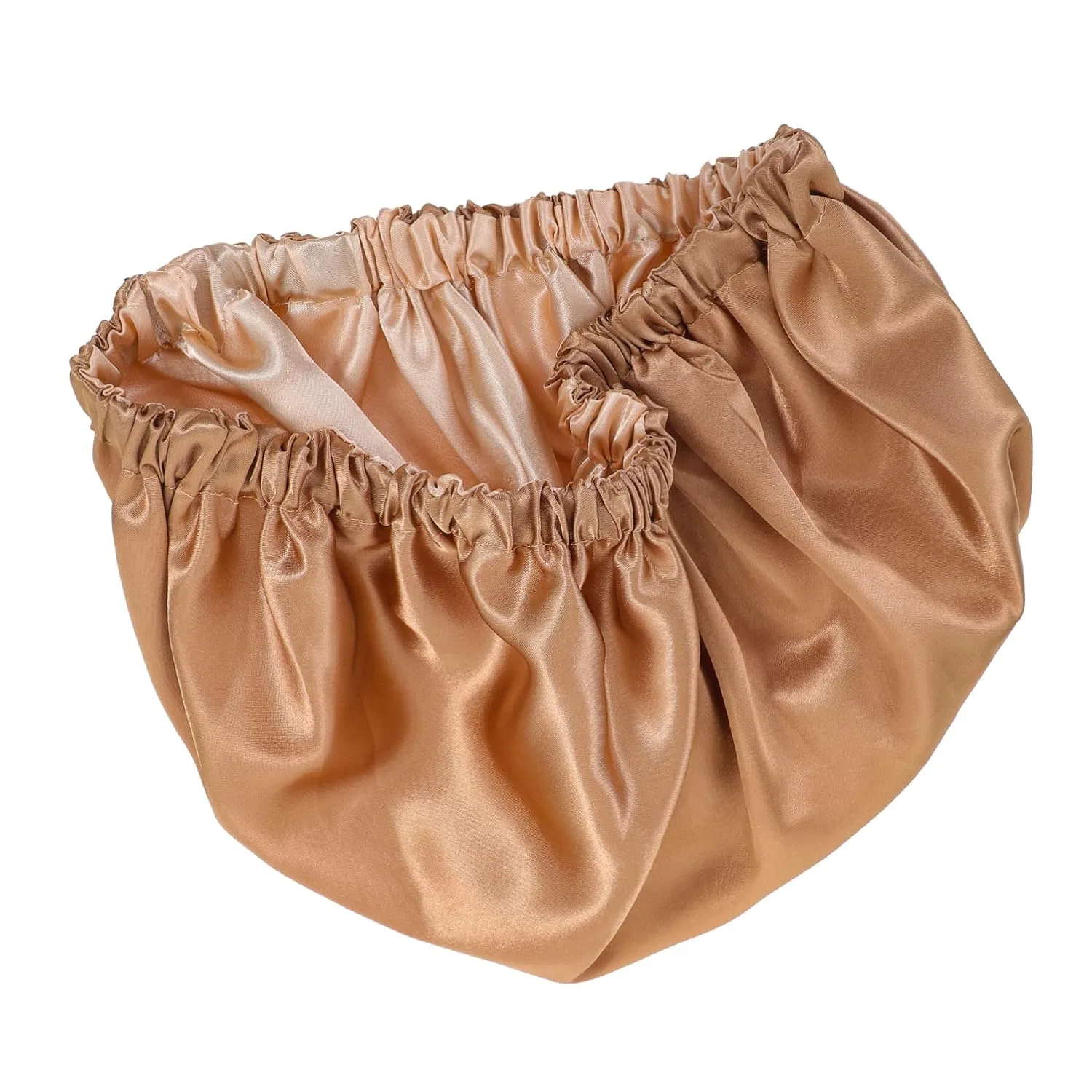 Шапочка для душа Satin Hair Wrap с регулируемой пряжкой, Healeved, набор 4 шт, Khaki — фото 2