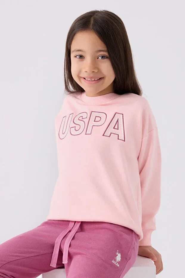 Детский спортивный комплект для девочек с принтом Sportswear U.S. Polo Assn., Pink — фото 2