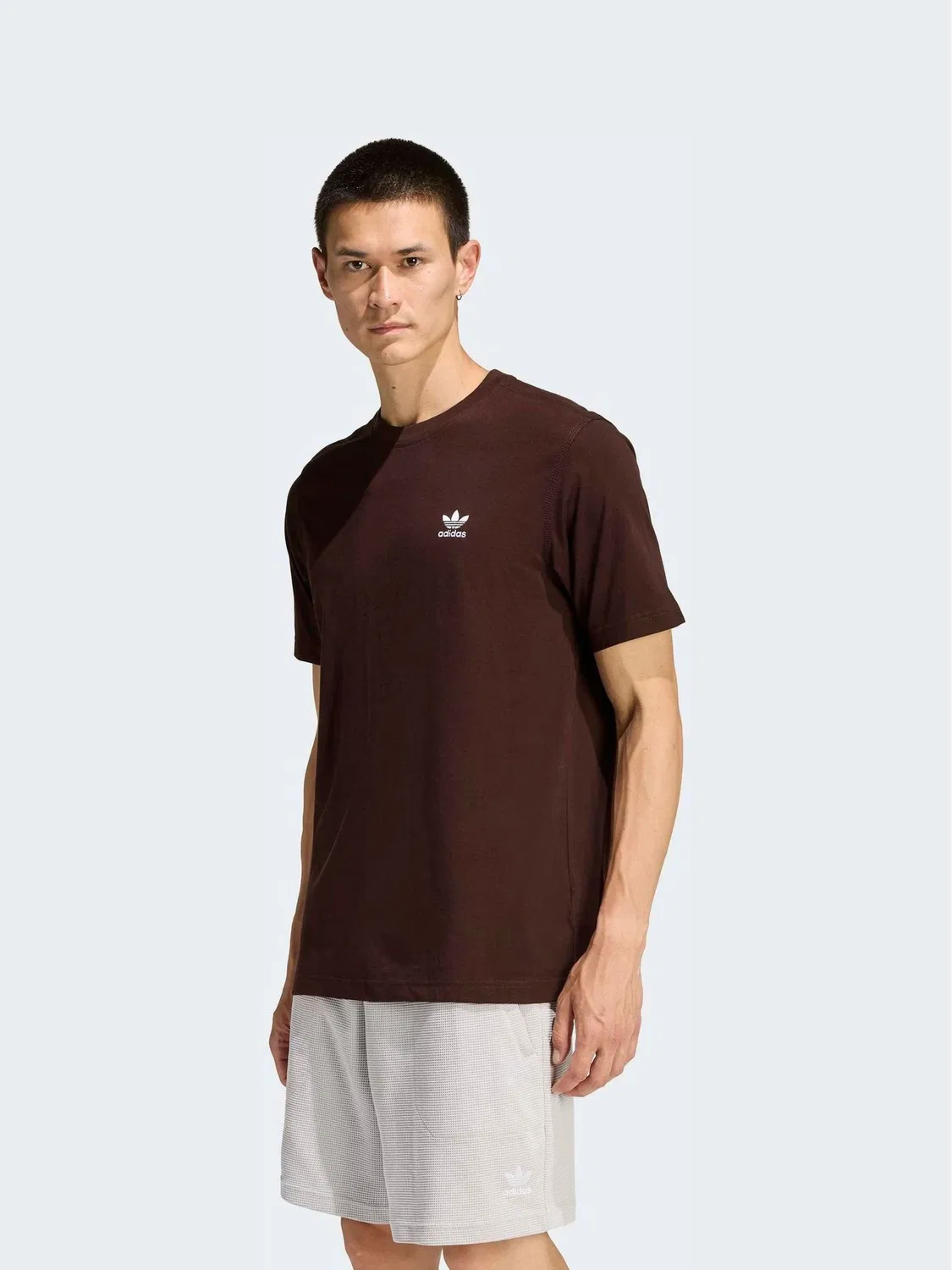 Футболка с логотипом Trefoil, adidas Originals, темно-коричневый