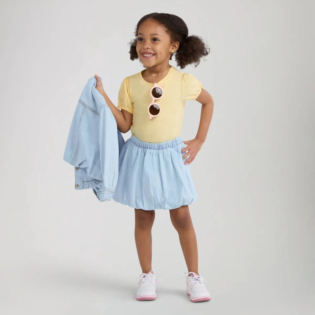 Джинсовая юбка-пуховка для малышей 2-4 лет Levi's, Wow Me Over - Light Wash