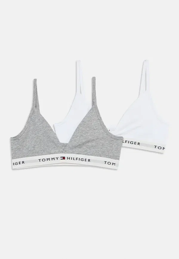 Комплект из 2 бюстгальтеров без поролона, хлопок Tommy Hilfiger, белый/серый