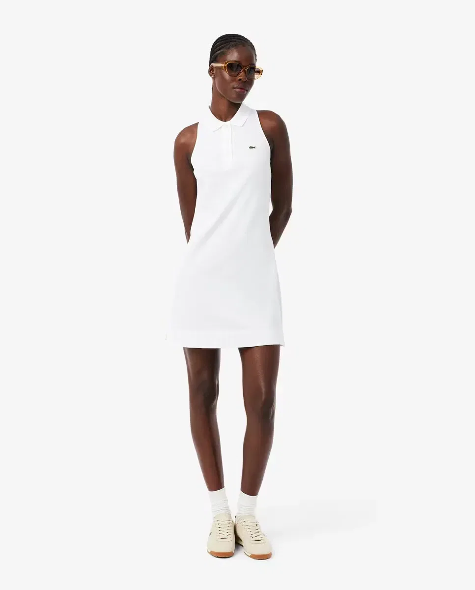 Платье-поло Lacoste Blanco без рукавов