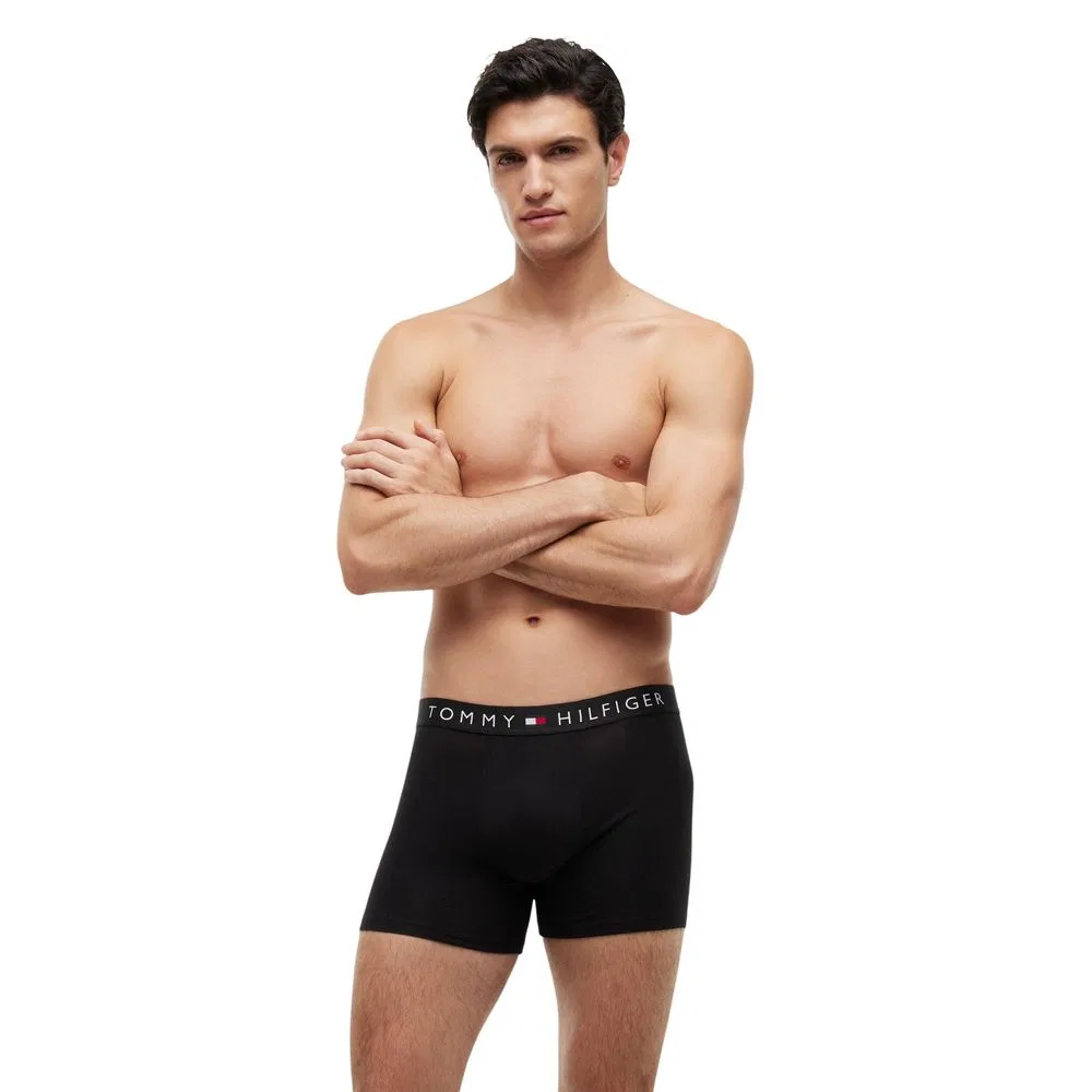 Мужские трусы-боксеры с логотипом комплект из 3 пар Tommy Hilfiger, Black