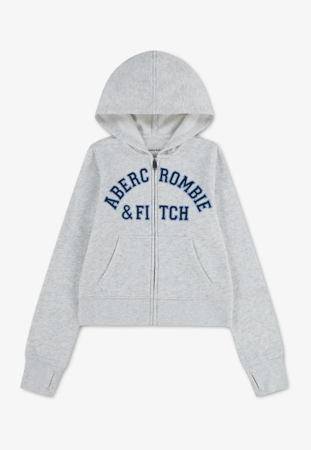 Логотип - толстовка на молнии Abercrombie & Fitch, Light Grey Heather