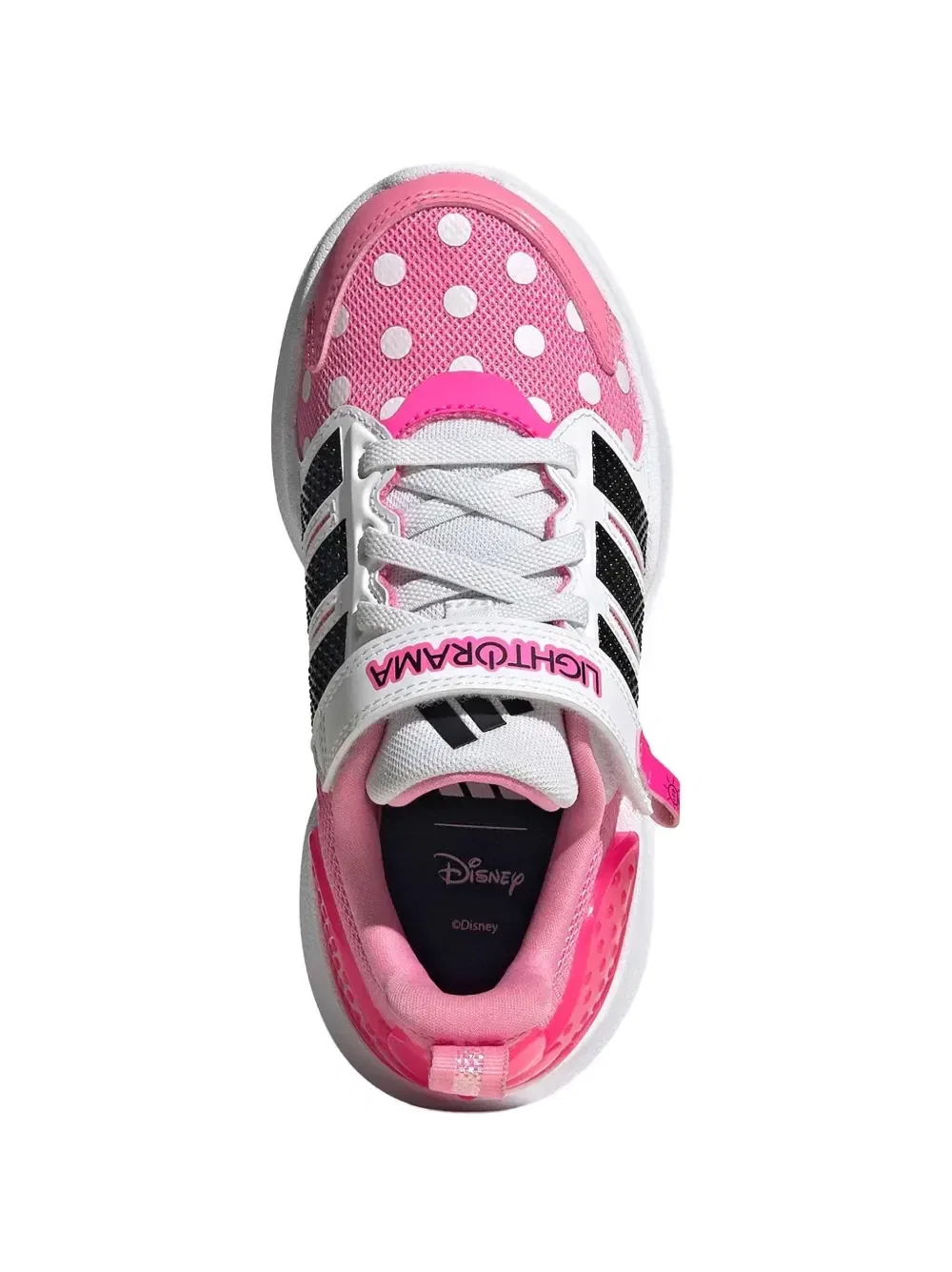 Кроссовки на липучках в горох Adidas Kids, розовый — фото 4