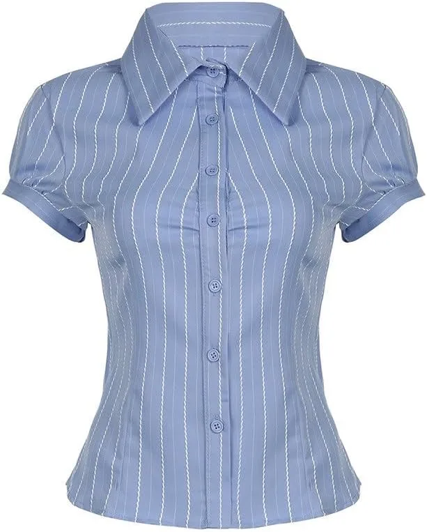 

Американский ретро топ в полоску с зауженной талией и кардиганом на пуговицах ZYQHMY