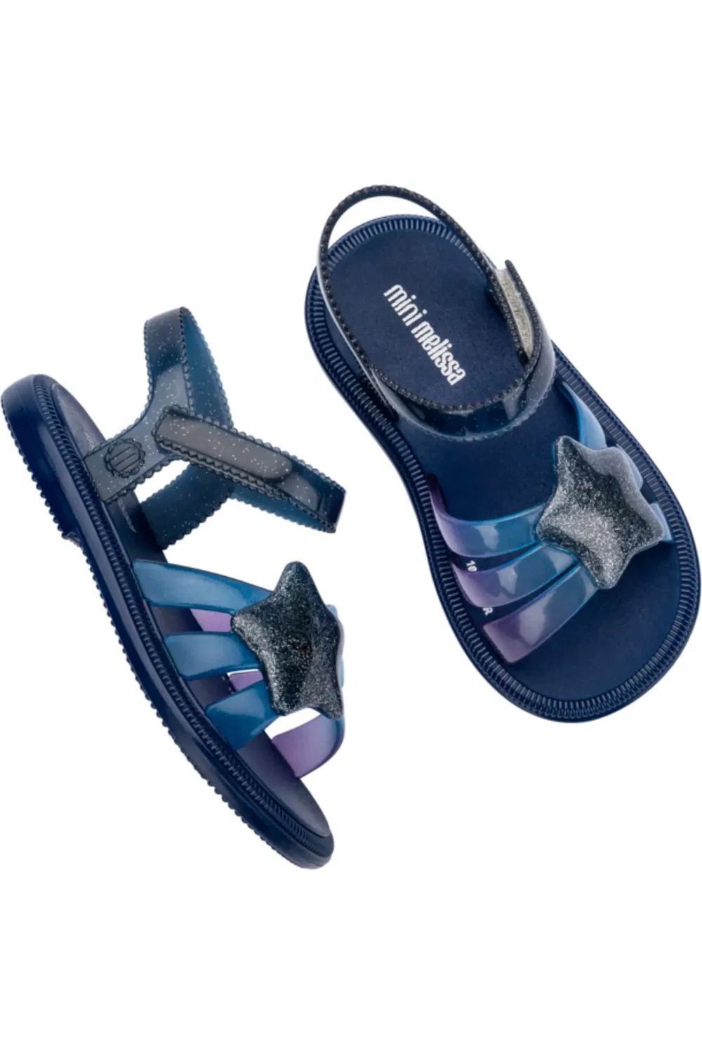 Сандалии детские со звездами Hip Sky Mini Melissa, Blue/Glitter — фото 4
