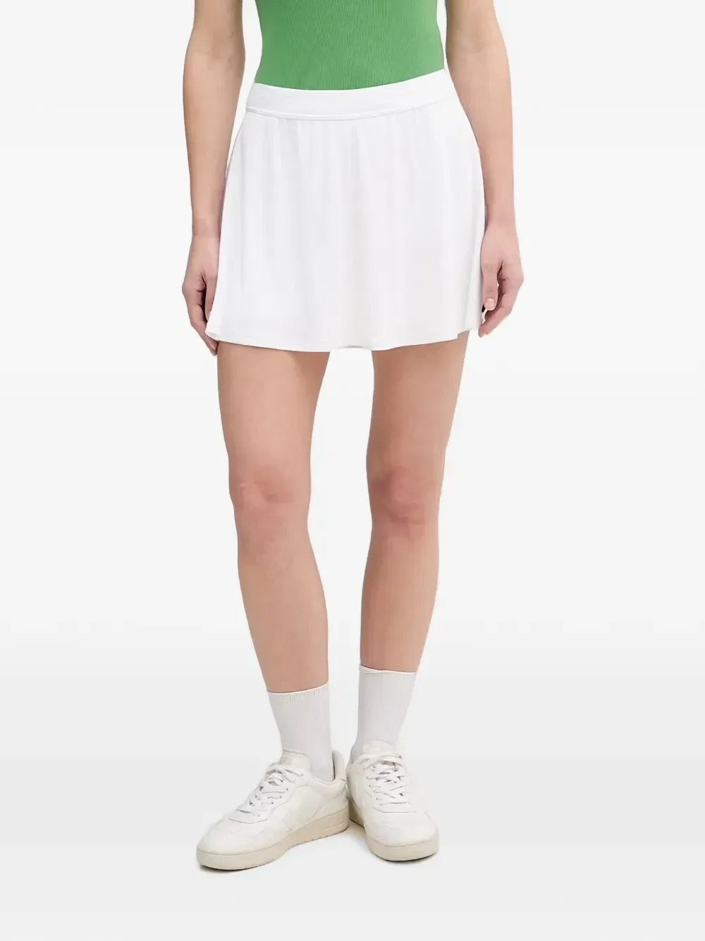 Мини-юбка Lacoste А-силуэта с логотипом, белый