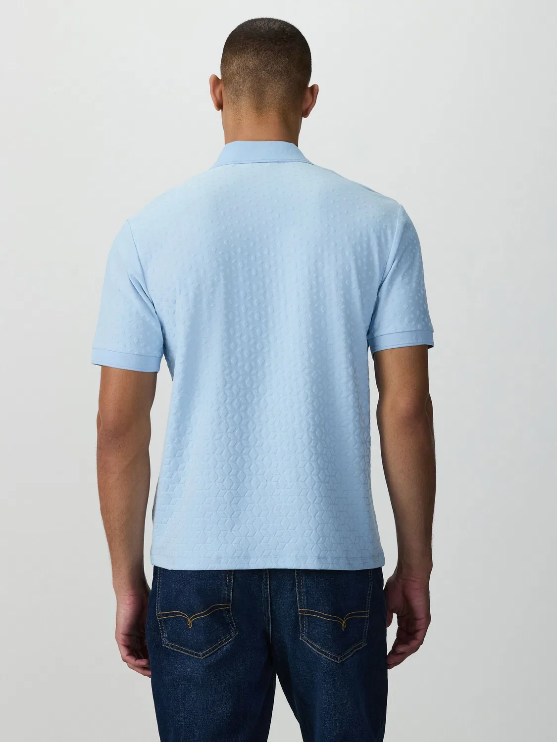 Поло с текстурным жаккардовым узором, Smart Jacquard Polo Shirt Next, светло-голубой — фото 4