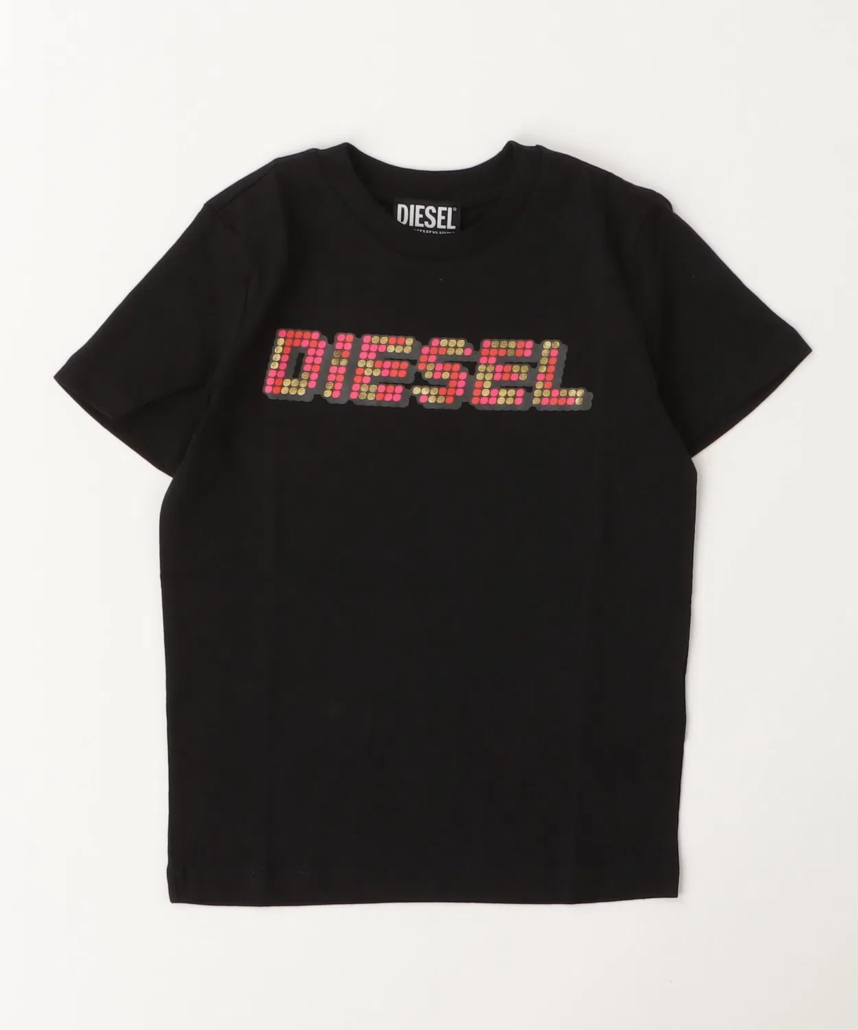 Детская футболка с коротким рукавом с брендовым принтом DIESEL KIDS, Black
