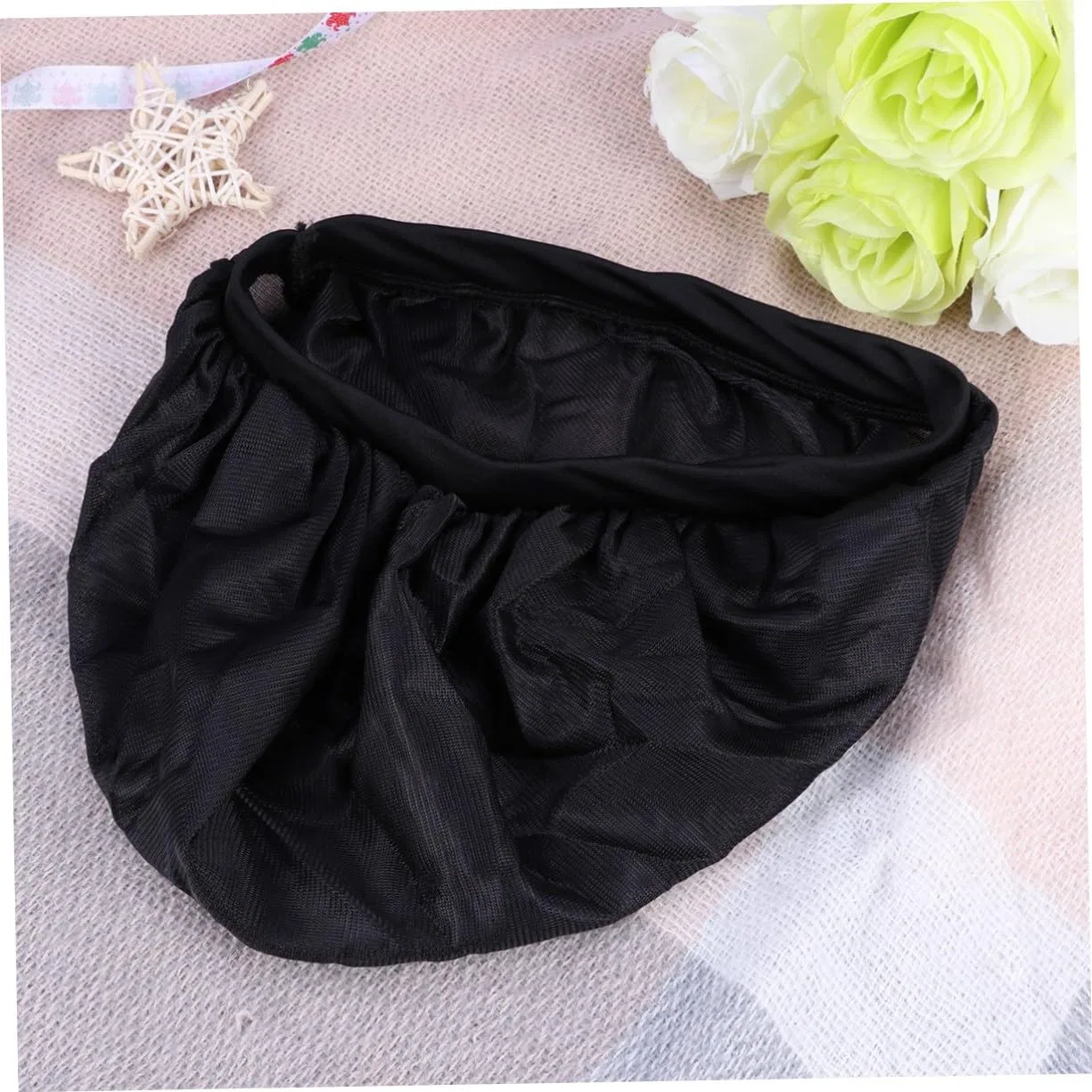 Шапочка для сна Satin Sleep Cap, VALICLUD, трикотаж, 30 см, Черный — фото 2