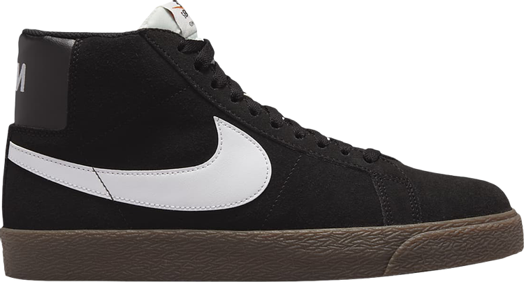 Кроссовки Nike Zoom Blazer Mid SB 'Black Dark Gum', черный - фото