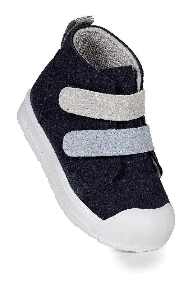 Детские ботинки для девочек на липучке Mufasa first step Kiko Kids, Navy Blue - Gray