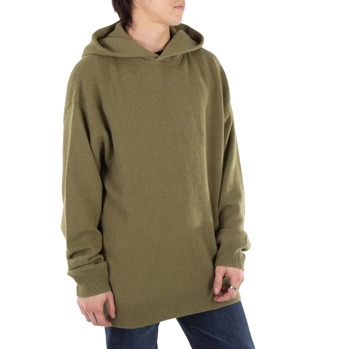 Свитшот с капюшоном из кашемира Hooded Cashmere Blend Jumper Acne Studios, Green — фото 2