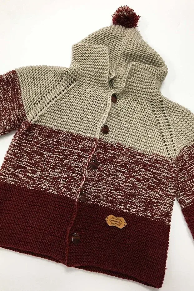 Мужской кардиган с капюшоном Hobi Yildiz, Burgundy