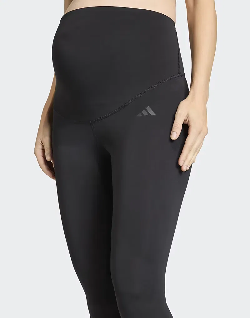 Леггинсы для тренировок Adidas Performance Optime Essentials, длинные, для беременных, черный — фото 3