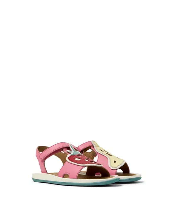 Сандалии детские Camper Bicho Mismatched T-Strap Leather Sandals, кожаные, мультиколор