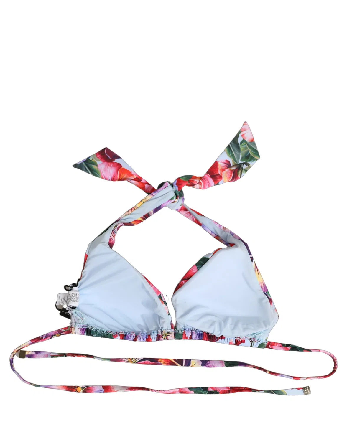 Женский топ бикини с цветочным принтом треугольный Multicolor Floral Triangle Beachwear Dolce & Gabbana, Multicolor — фото 2