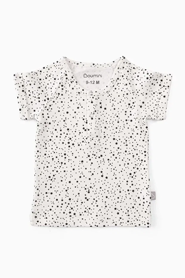 Детская футболка для девочек с принтом Star Dust, Boumini, White — фото 2