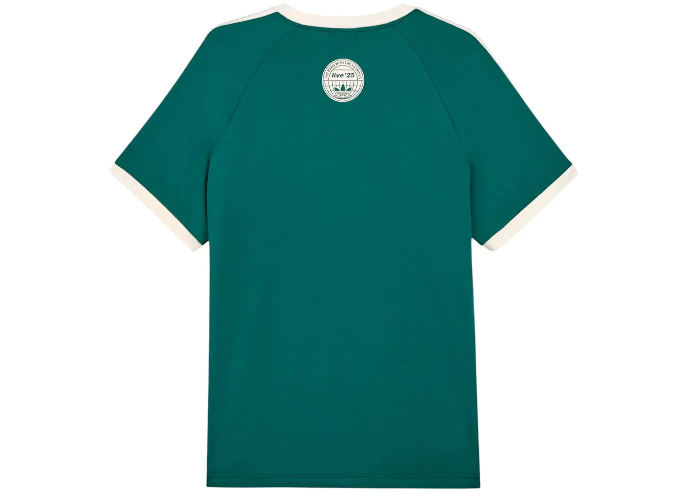 Унисекс футболка с длинным рукавом Adidas x Oasis Tour 3-Stripes T-shirt, Collegiate Green/Cream White — фото 2