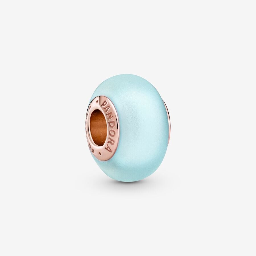 

Шарм Pandora Moments Matte Murano Glass, розовое золото/голубой