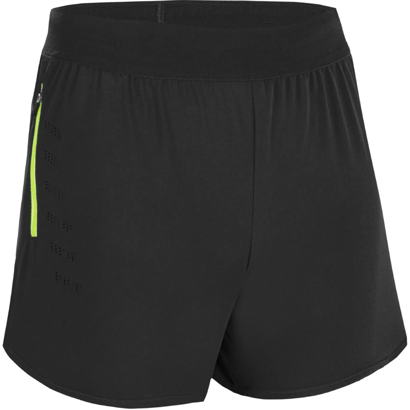 Детские шорты с логотипом DECATHLON, Черный/Неоново-Желтый