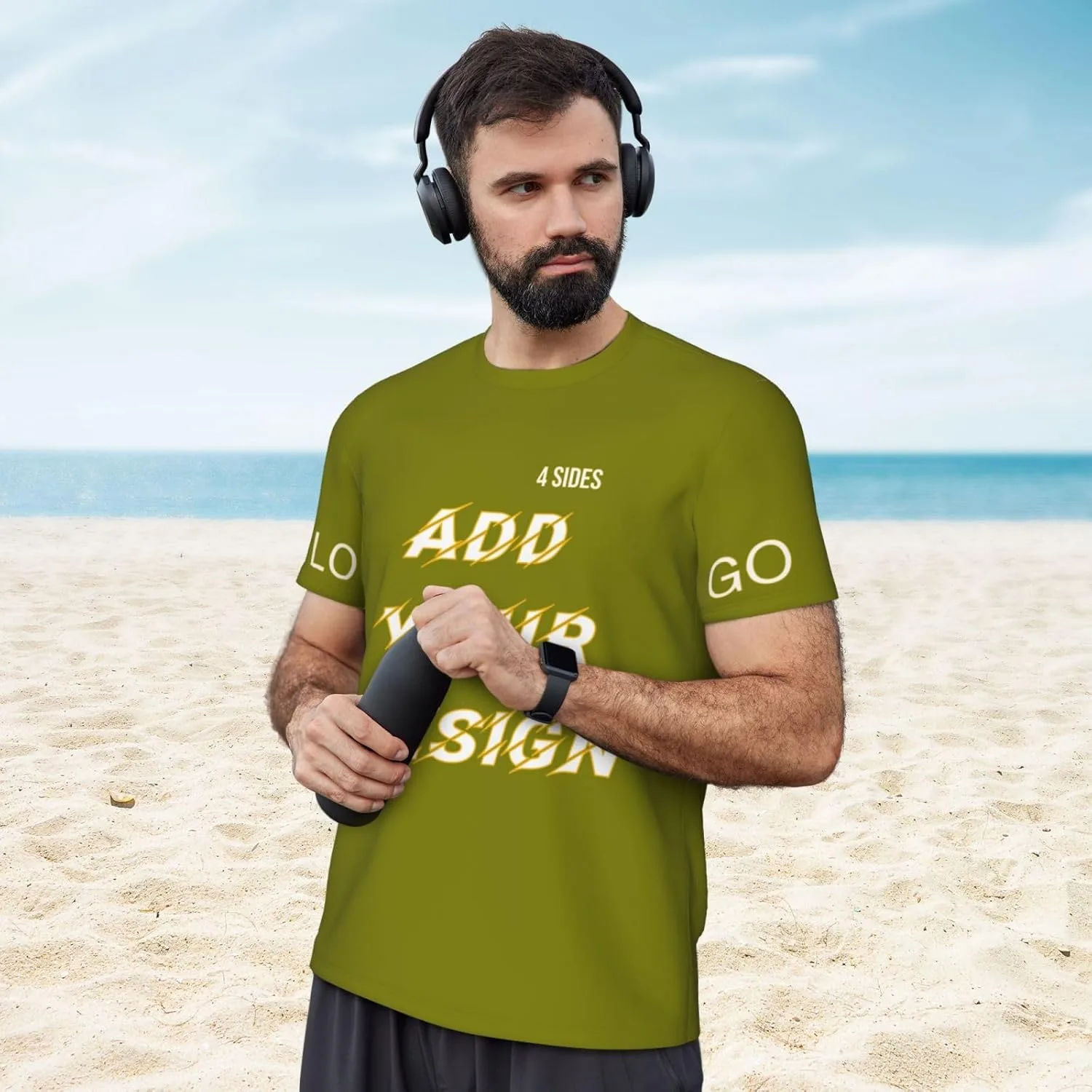 Футболка мужская Custom T Shirts с принтом на 4 сторонах — фото 3